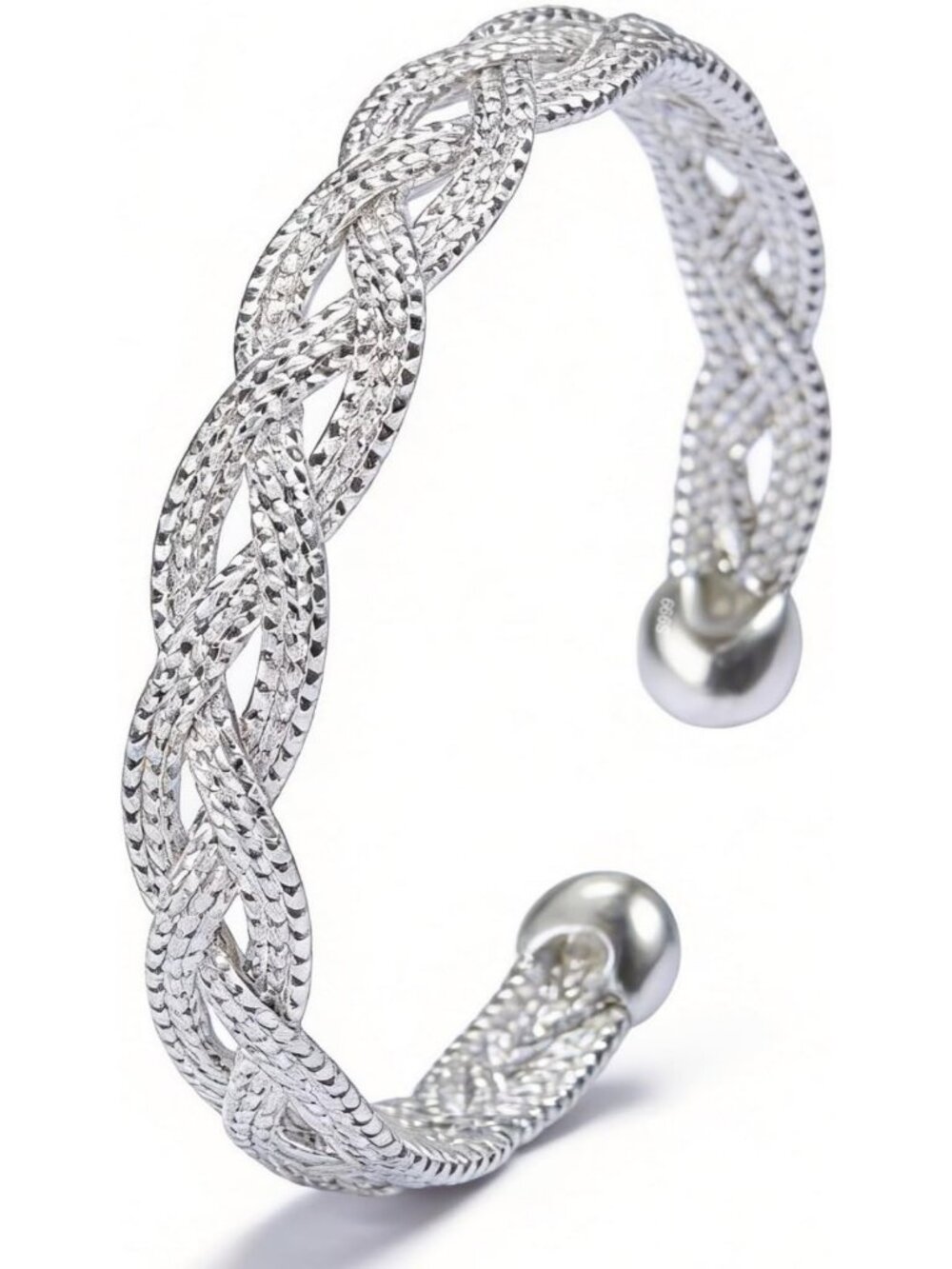 Elegant Sterling Silver Stackable Bracelet for Women - Italian Design